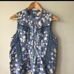 Anthropologie Vanessa Virginia Laced Swing Tank